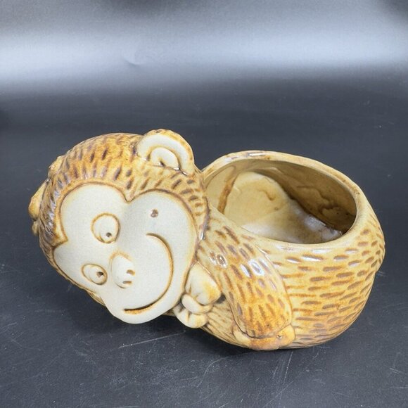 Vintage Ceramic Monkey Votive Candle Holder Small Planter Flower Pot Decor VTG - Picture 10 of 11